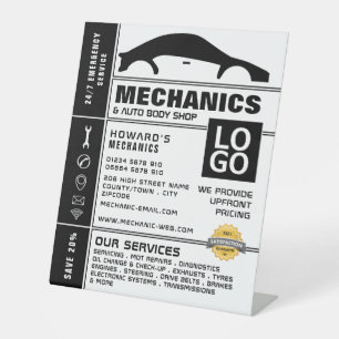 Car Logo, Auto Mechanic & Repairs Advertising Pedestal Sign
