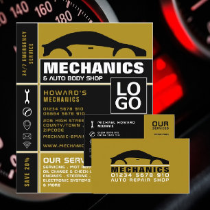 Car Logo, Auto Mechanic & Repairs Business Card