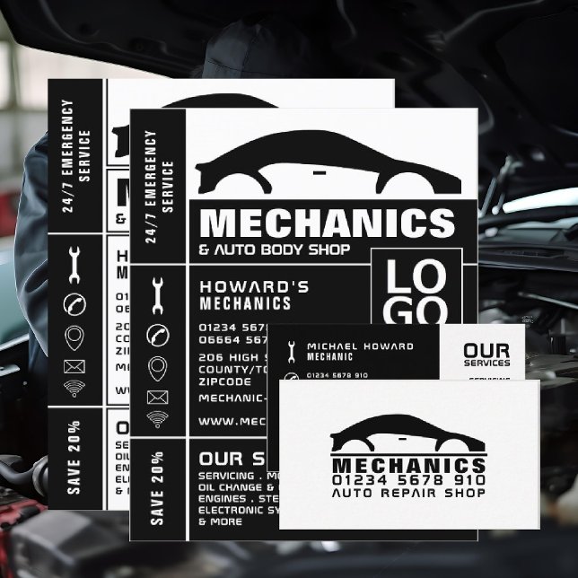 Car Logo, Auto Mechanic & Repairs Business Card (Creator Uploaded)