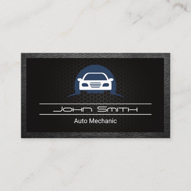 Car logo | Carbon Fibre | Leather Business Card (Front)