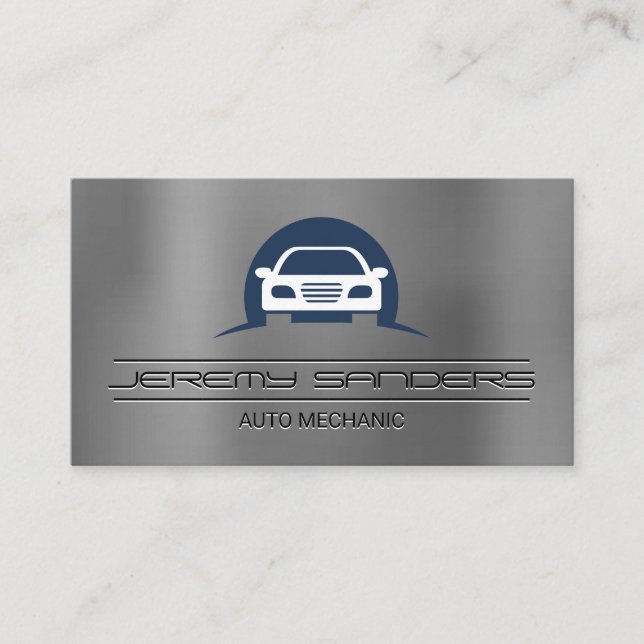 Car Logo | Metallic Background Business Card (Front)