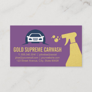 Car Logo Spray Cleaning Business Card