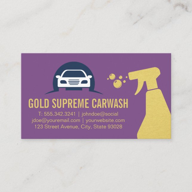 Car Logo | Spray Cleaning Business Card (Front)