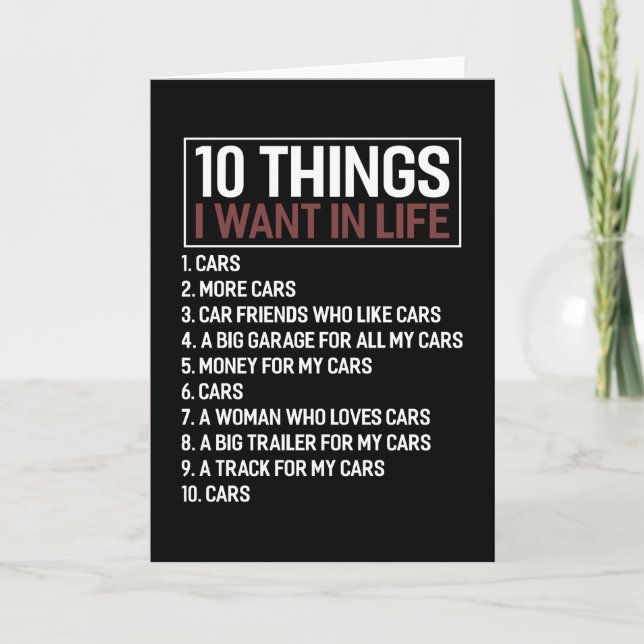 Car Lover Mechanic Muscle Car Enthusiast Gift Idea Card (Front)