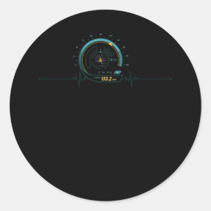 Car Lover Racing Speedometer Heartbeat Car Enthusi Classic Round Sticker