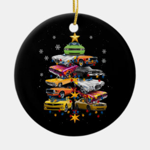 Car Madness Christmas Tree Classic Muscle Cars Xma Ceramic Tree Decoration