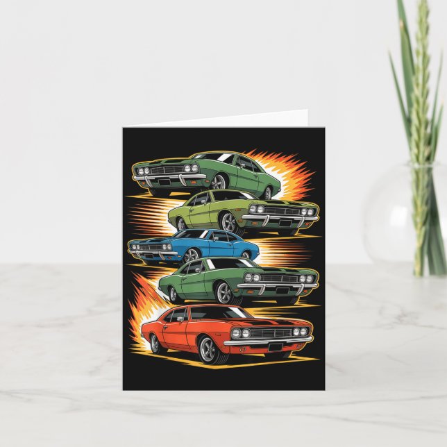 Car Madness Muscle Hotrods And Clic Vintage  Card (Front)