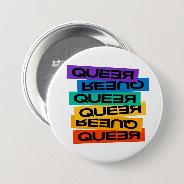 Car Magnet. LGBT+Pride. Queer.            Button M (Front & Back)