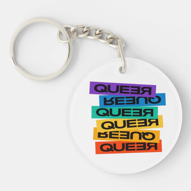 Car Magnet. LGBT+Pride. Queer.           Key Ring (Front)