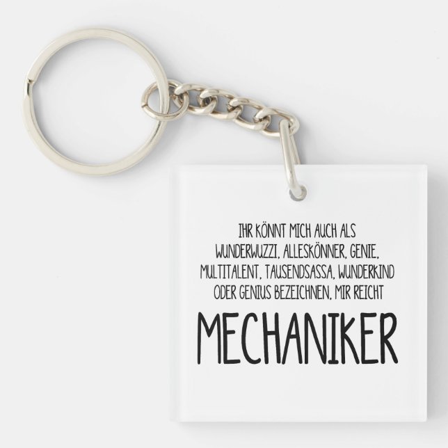 Car mechanic - all-rounder, genius, multi-talent key ring (Front)