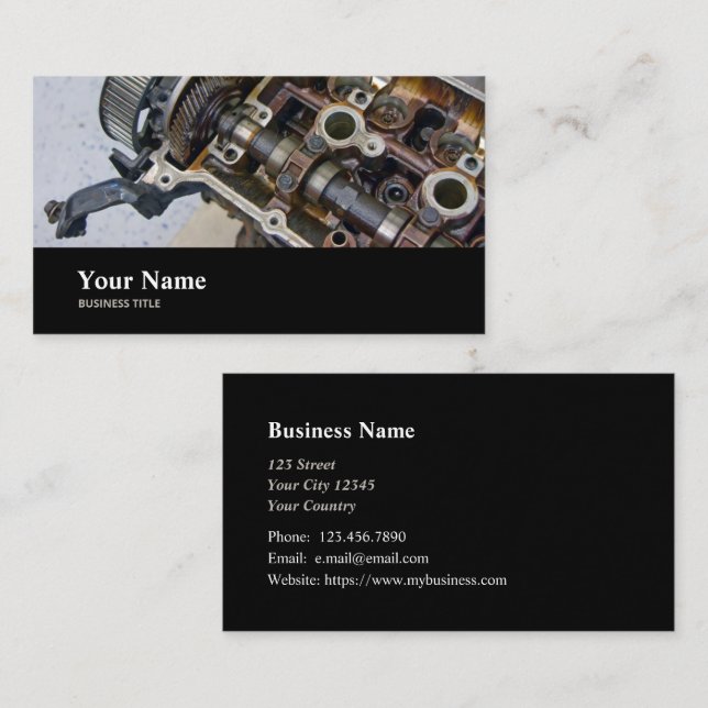 Car Mechanic Automobile Repairman Maintenance Tech Business Card (Front/Back)