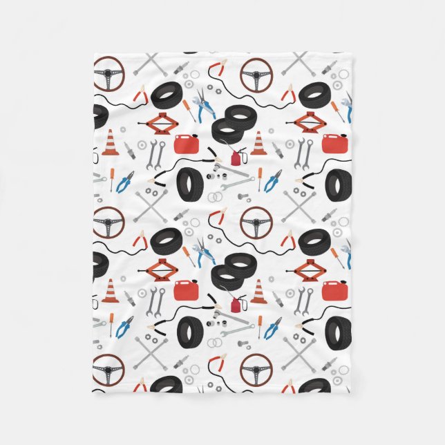Car Mechanic Automotive Tools Fleece Blanket (Front)