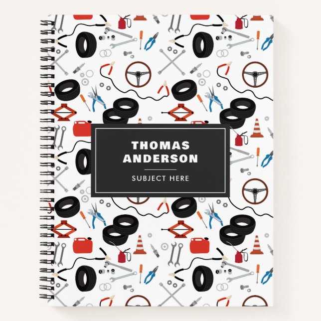 Car Mechanic Automotive Tools Notebook (Front)