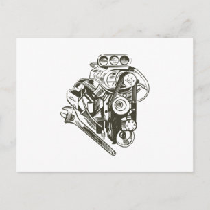 CAR MECHANIC ELEMENT POSTCARD