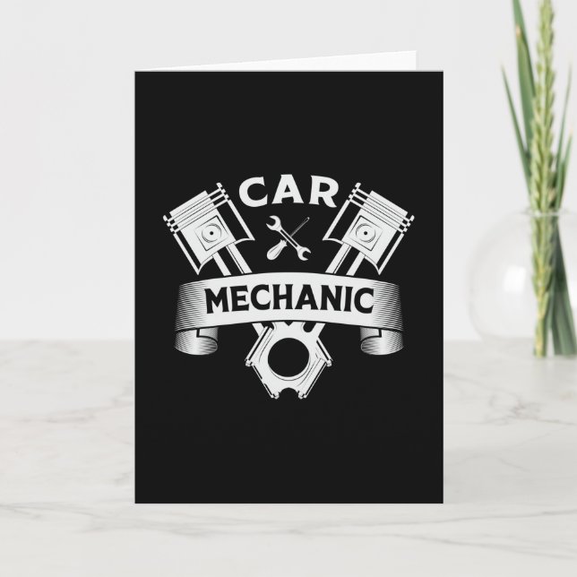 Car Mechanic Engine Mechanics Car Funny Gift Idea Card (Front)