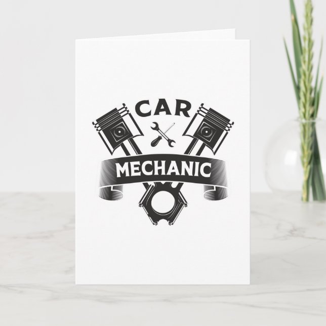 Car Mechanic Engine Mechanics Garage Gift Idea Card (Front)