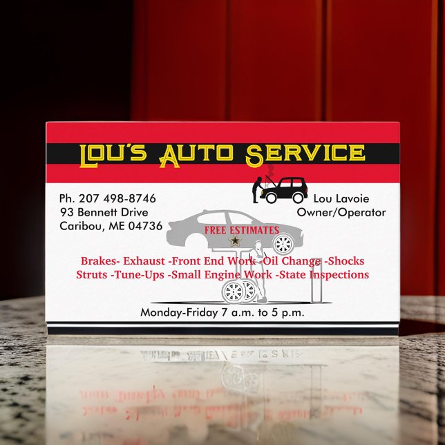 Car Mechanic Garage  Star Professional Business Business Card (Creator Uploaded)