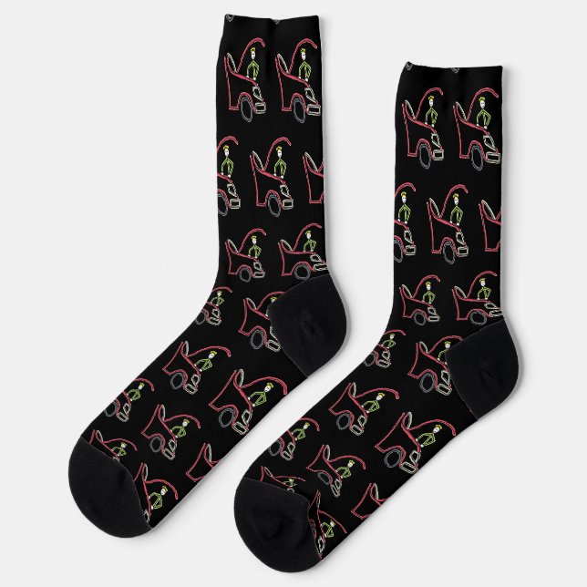 Car Mechanic Stickman Socks (Left)