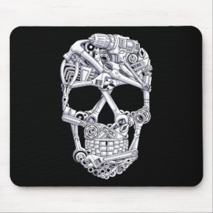 Car Mechanic Tools Skull Garage Halloween Costume Mouse Mat