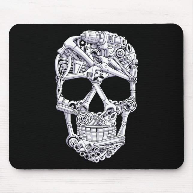 Car Mechanic Tools Skull Garage Halloween Costume  Mouse Mat (Front)