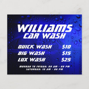 Car metallic surface wash drops  flyer