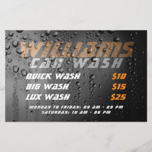 Car metallic surface wash drops  flyer