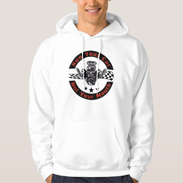 Car Motor Drag Racing Fan Rennauto V8 Mechanic Hoodie (Front)