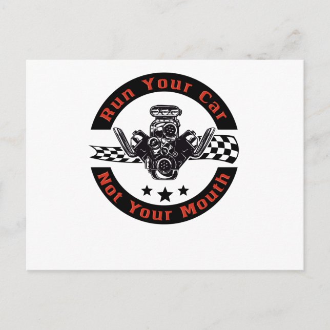 Car Motor Drag Racing Fan Rennauto V8 Mechanic Postcard (Front)