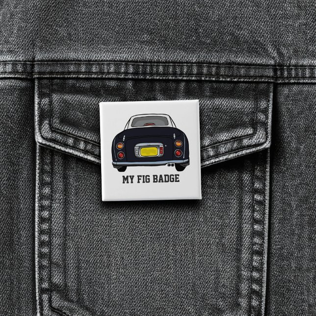 Car Name Badge Cute Black Figaro Figarations (A fun figgy pin button badge to attach to you! Show off your love of blackfigaro cars)