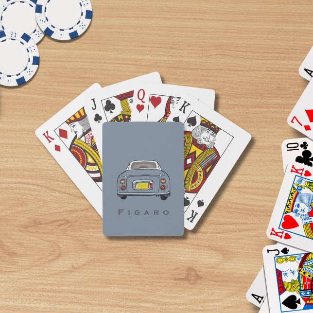 Car Name Lapis Grey Figaro Playing Cards (Figarations Lapis Grey Figaro Car Playing Cards with space for your name)