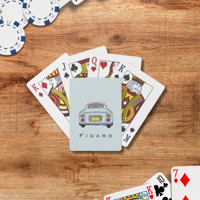 Car Name Pale Aqua Figaro Playing Cards (Figarations Pale Aqua Figaro Car Playing Cards with space for your name)