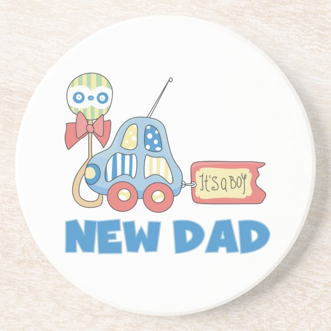 Car New Dad It's a Boy Gifts Coaster (Front)