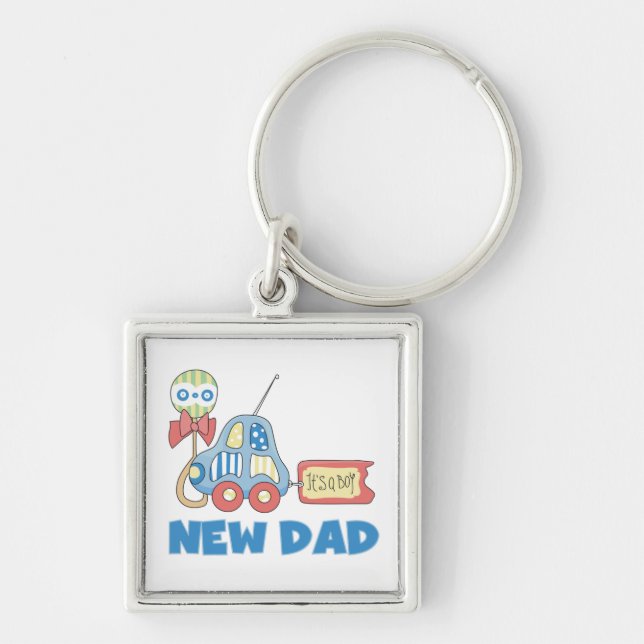 Car New Dad It's a Boy Gifts Key Ring (Front)