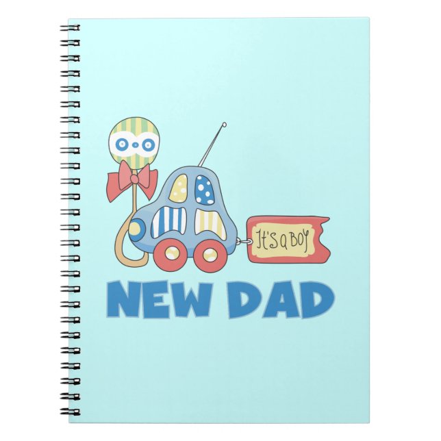 Car New Dad It's a Boy Gifts Notebook (Front)