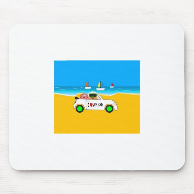 Car of Pou Mouse Mat (Front)