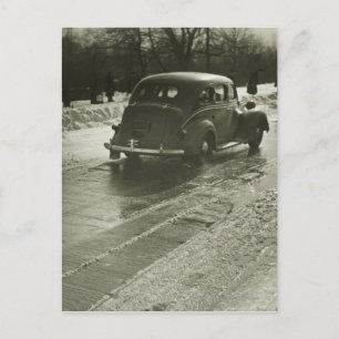 Car on road postcard