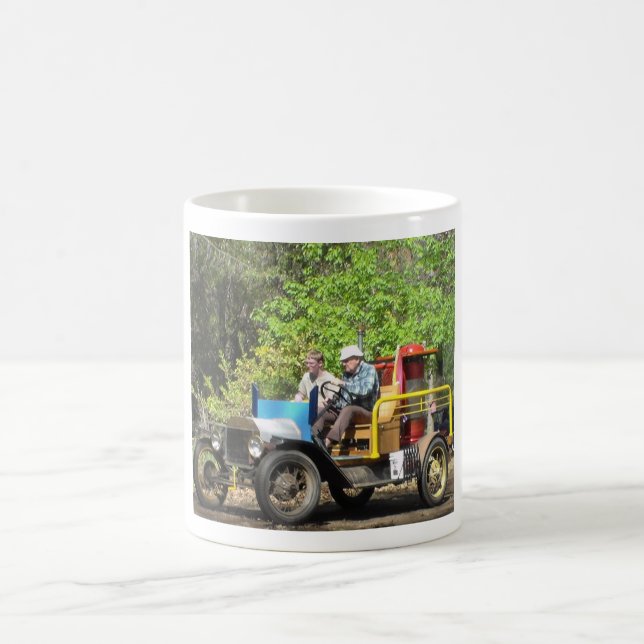 car on wood gas coffee mug (Center)