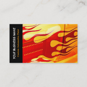 Car Painting Flames Paint Job on Car Business Card