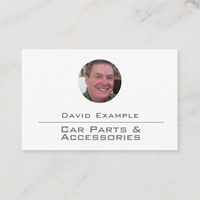 Car Parts & Accessories with Photo of Holder Business Card (Front)