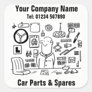 Car Parts & Spares Square Sticker