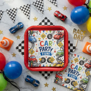 Car Party Fun Race Car Birthday   Kids Race Party Napkin
