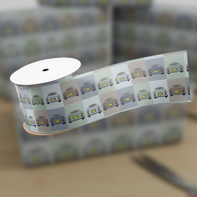Car Pattern Season of Figaro Cars Satin Ribbon (Figaro Car Ribbon just for you)