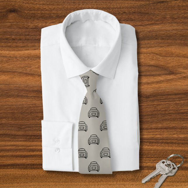 Car Pattern Tie Figarations Monoline Figaro Beige (A fun figgy pattern tie for the Topaz Mist figaro owner)