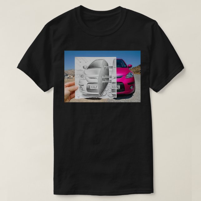 Car Pencil Vs Camera T-Shirt (Design Front)
