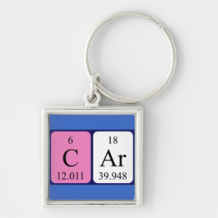 Car periodic table keyring