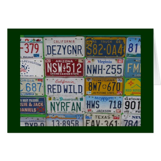 Car Plates Card (Front Horizontal)