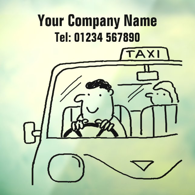 Car Private Hire or Taxi Company Window Cling (Sheet 3)