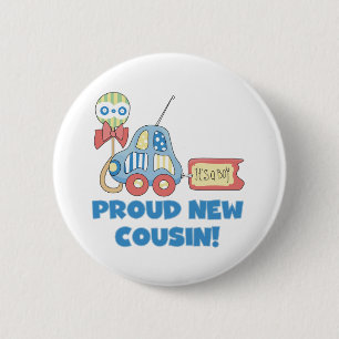Car Proud New Cousin It's a Boy 6 Cm Round Badge