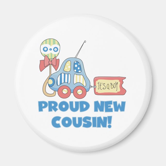Car Proud New Cousin It's a Boy Magnet (Front)