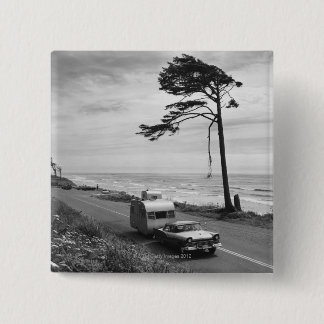 Car Pulling Trailer 15 Cm Square Badge